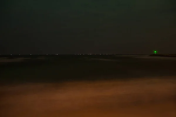 Ocean in the night, long exposure, summer background