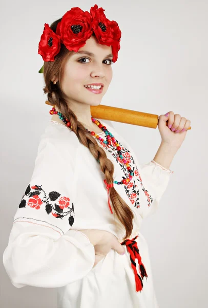 Woman in national costume — Stock Photo, Image