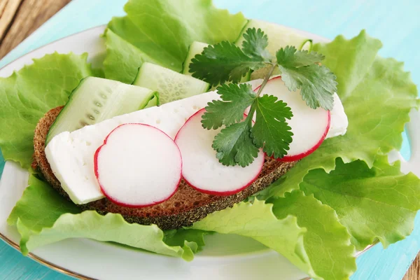 Sándwich con queso feta — Foto de Stock