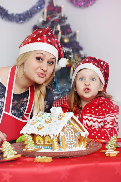 Kiss to Santa Claus — Stock Photo, Image