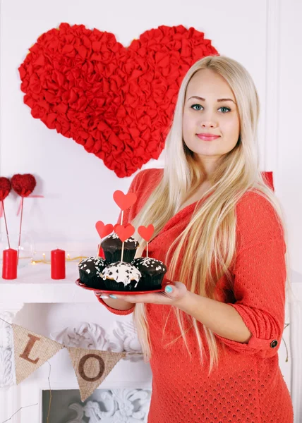 Dessert zum Valentinstag — Stockfoto