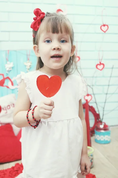 Houden een lolly, retro — Stockfoto