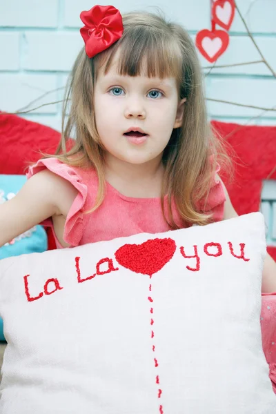 Pillow with a heart — Stock Photo, Image