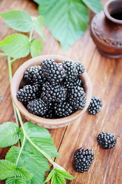 Frische Brombeeren, Draufsicht — Stockfoto