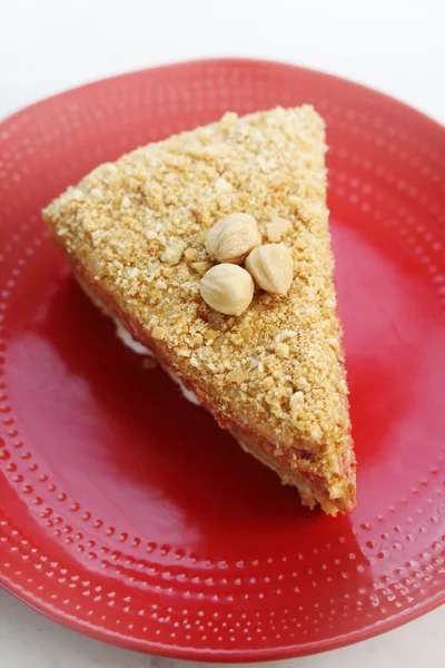 Honey cake with nuts — Stock Photo, Image