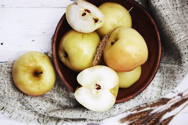 Rural pickled apples, top view — Stock Photo, Image