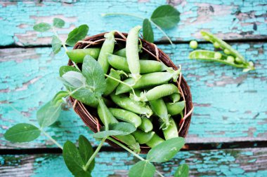 Yeşil bezelye, üstten görünüm
