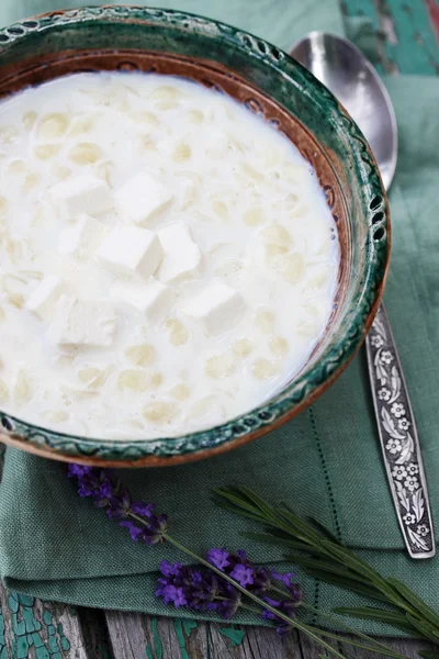 Mléčné výrobky těstoviny s feta — Stock fotografie