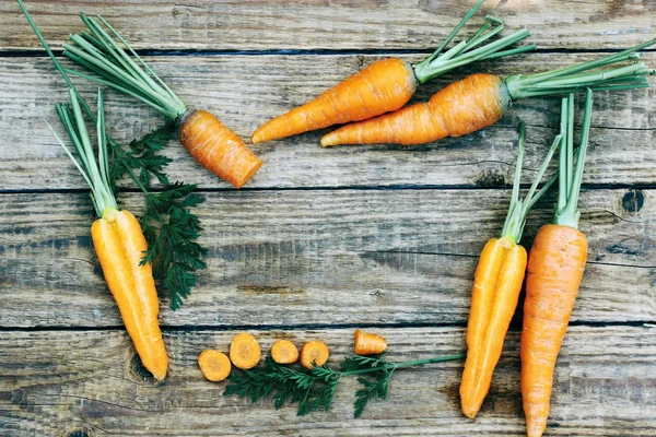 Frame of carrots, top view — Stock Photo, Image