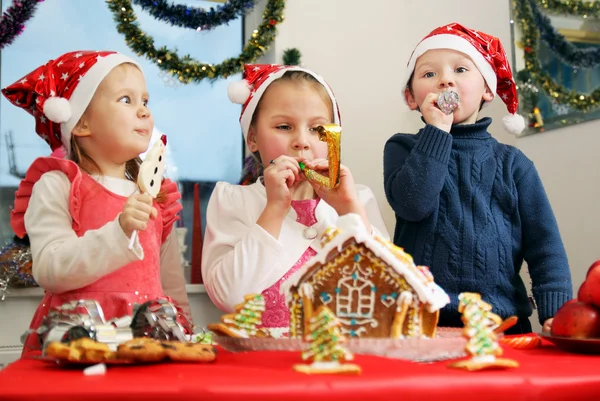 Funny kids with pipes — Stock Photo, Image