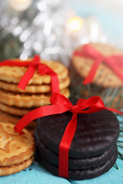 Des cookies. Fond de Noël . — Photo