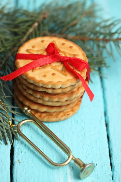 Cookies gevuld met chocolade. bovenaanzicht — Stockfoto