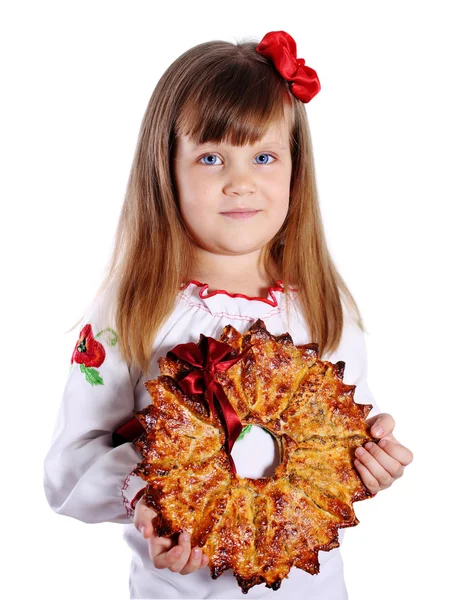 Menina segurando grande estrela de Natal — Fotografia de Stock