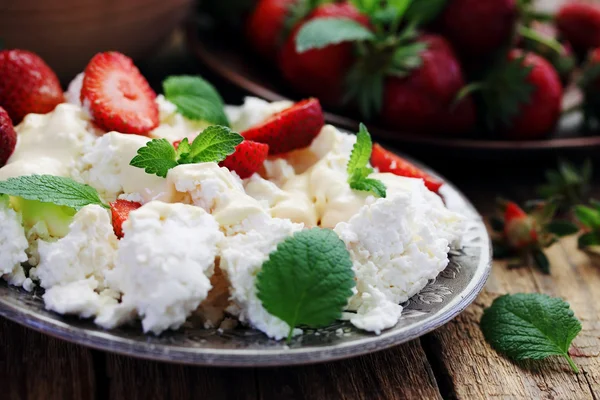 Cheese and mint — Stock Photo, Image