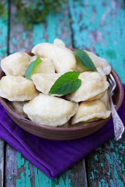 Dumplings, Oekraïens schotel — Stockfoto