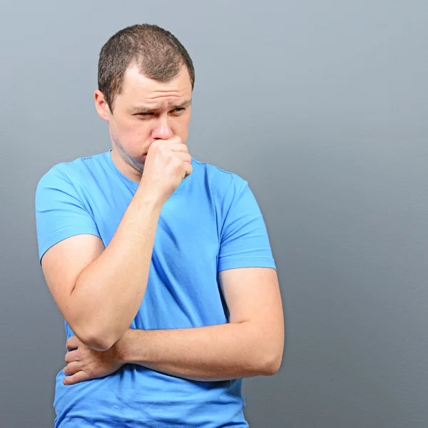 Portrait of a man suffering from chronic coughing — Stock Photo, Image