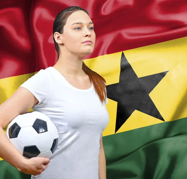 ガーナの誇りに思って女性フットボールのファン — ストック写真