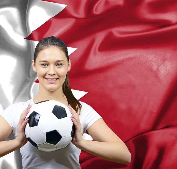 Bahreyn gurur kadın futbol hayranıyım — Stok fotoğraf