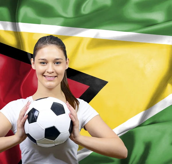 ガイアナの誇りに思って女性フットボールのファン — ストック写真