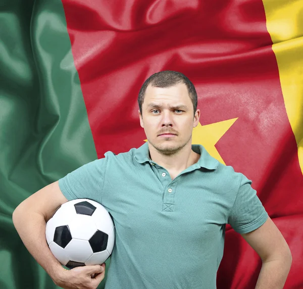 Kamerun gurur futbol hayranıyım — Stok fotoğraf