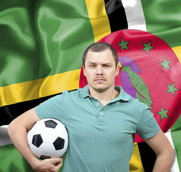 ドミニカ国の誇りに思ってサッカーファン — ストック写真