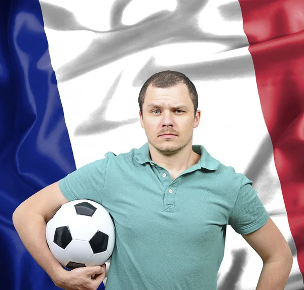 Гордый футбольный фанат Франции — стоковое фото