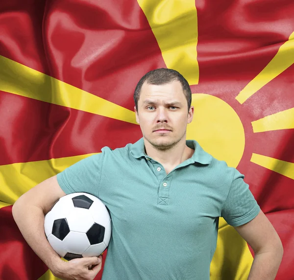 Trots op voetbalfan van Macedonië — Stockfoto