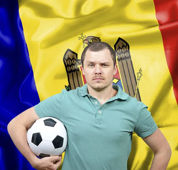 Trots op voetbalfan van Moldavië — Stockfoto