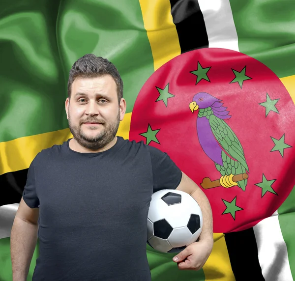 Stolzer Fußballfan von Dominica — Stockfoto