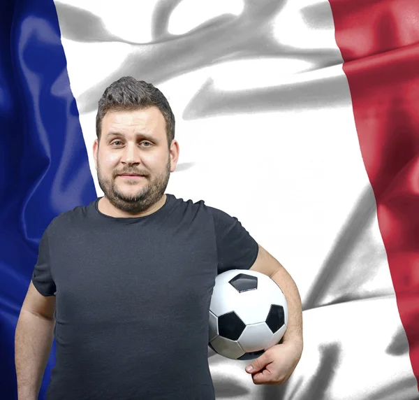 Stolzer Fußballfan von Frankreich — Stockfoto