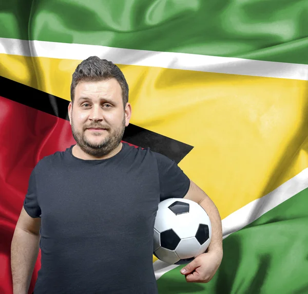 Proud football fan of Guyana — Stock Photo, Image