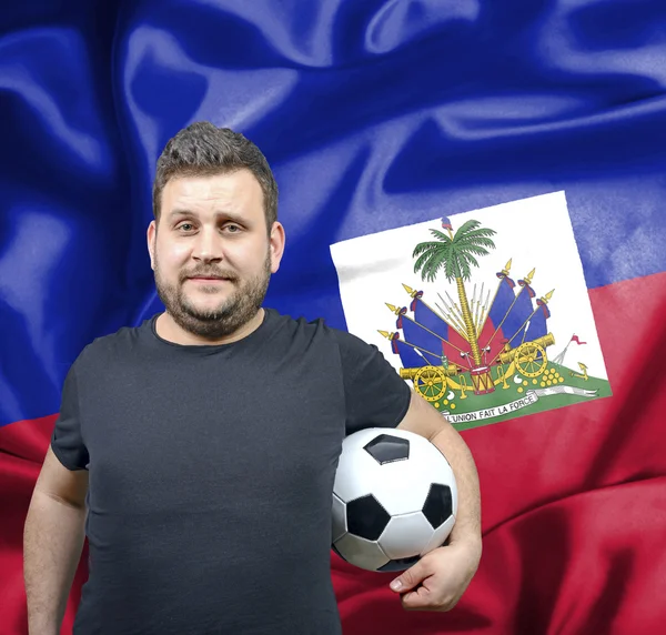 ハイチの誇りに思ってサッカーファン — ストック写真
