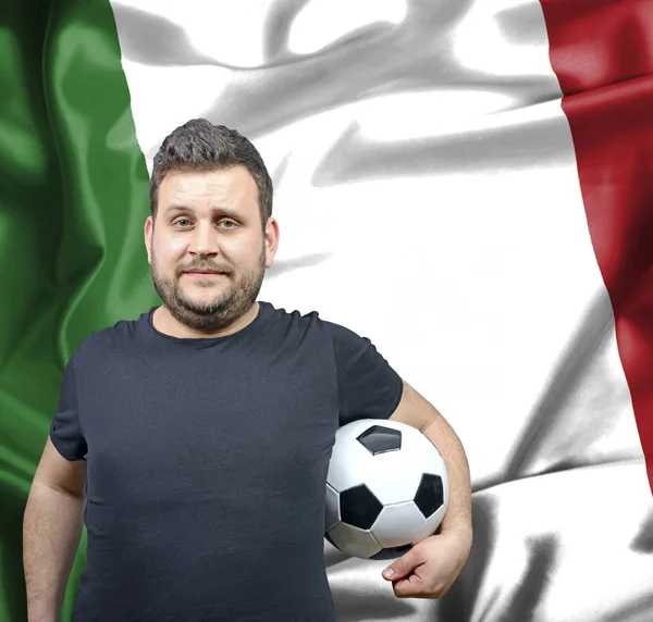 Proud football fan of Italy — Stock Photo, Image