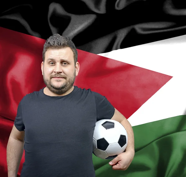 Hrdý fotbalový fanoušek jordánský — Stock fotografie