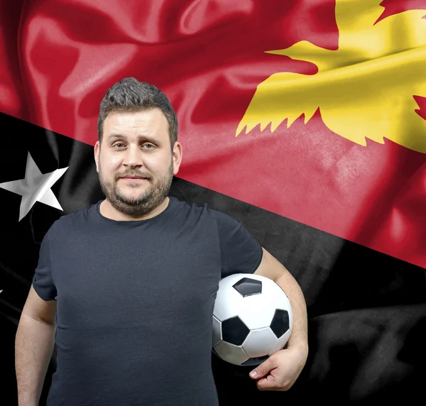 パプア ニューギニア独立国の誇りに思ってサッカーファン — ストック写真