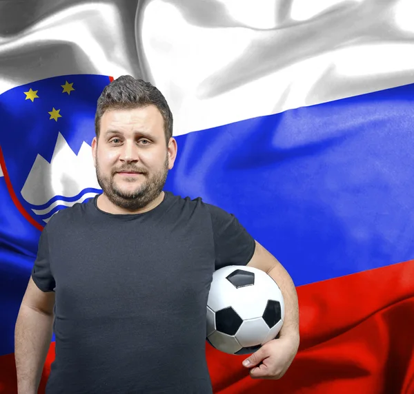 スロベニアの誇りに思ってサッカーファン — ストック写真