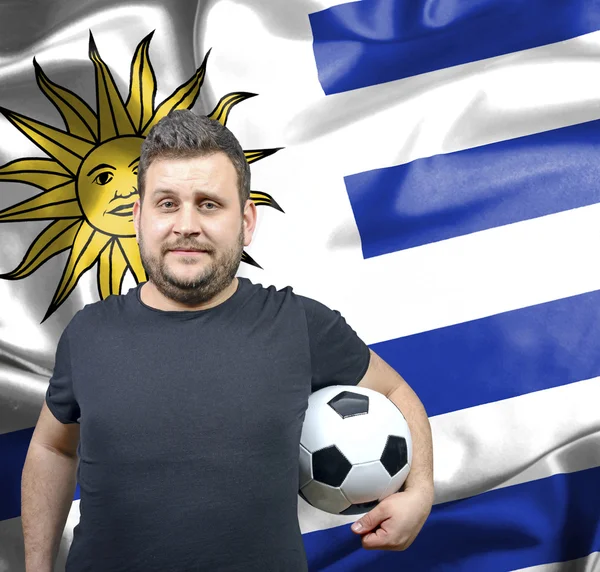 Uruguay gurur futbol hayranıyım — Stok fotoğraf