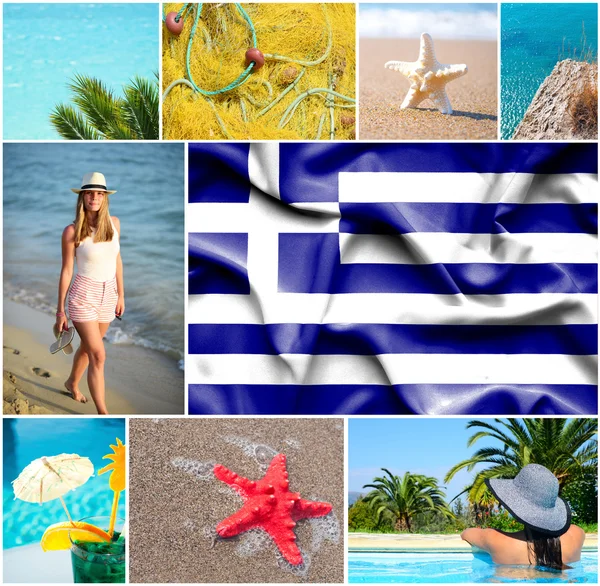 Collage conceptual de vacaciones de verano en Grecia —  Fotos de Stock