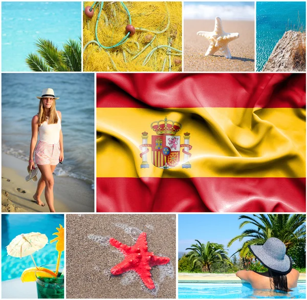 Konzeptionelle Collage der Sommerferien in Spanien — Stockfoto