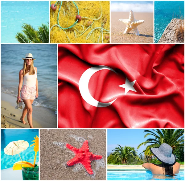 Концептуальні колаж з літнього відпочинку в Туреччині — стокове фото