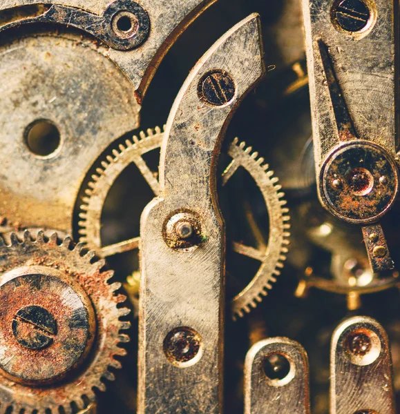 aşırı makro çekim vintage paslı saat mekanizması