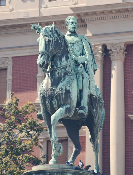 Denkmal des Herzogs mihailo obrenovic belgrade serbia — Stockfoto