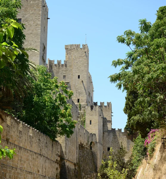 Castle in Rhodes Greece - The Palace of the Grand Master of the — Stock Photo, Image