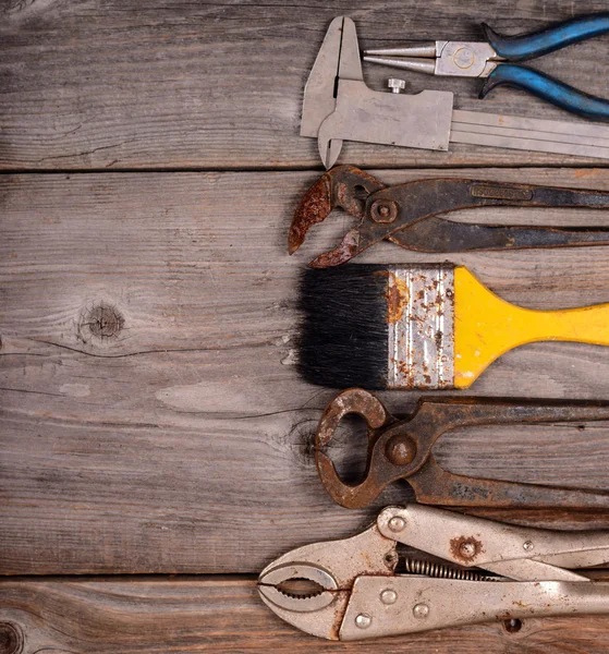 Vintage outils de construction fond — Photo