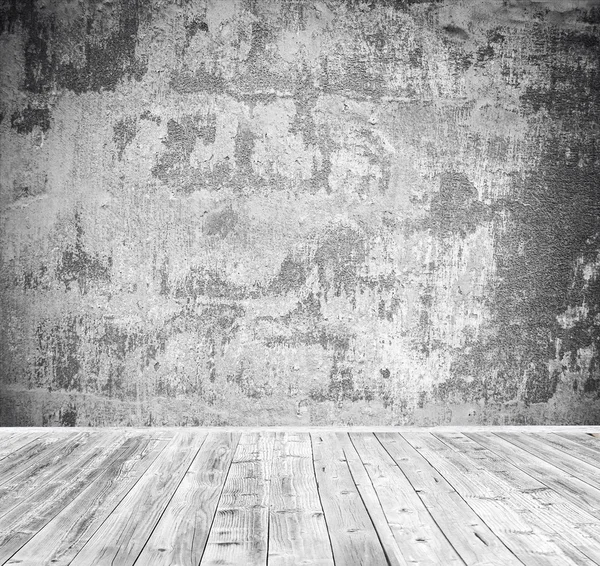 Habitación vacía con pared blanca y suelo de madera — Foto de Stock