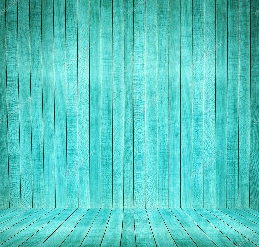 Intérieur abstrait avec parquet de bois turquoise — Photographie ... Intérieur abstrait avec parquet de bois turquoise — Photographie ...