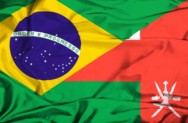 Flagge von Mexiko und Brasilien schwenken — Stockfoto