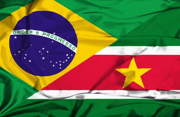 Флаг Суринама и Бразилии — стоковое фото