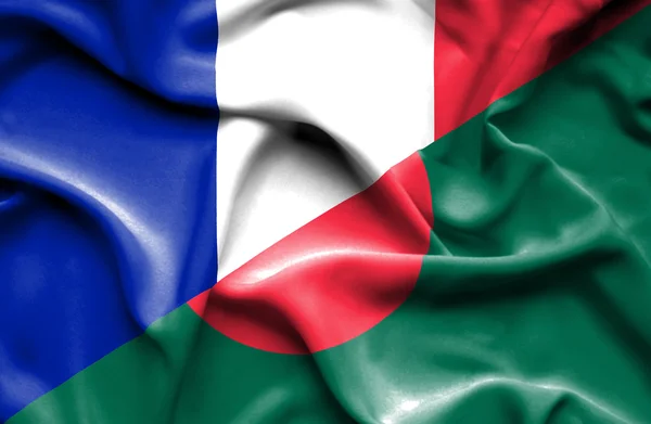 Drapeau du Bangladesh et de la France — Photo
