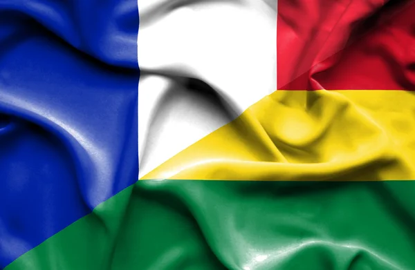 ボリビア ・ フランスの旗を振っています。 — ストック写真